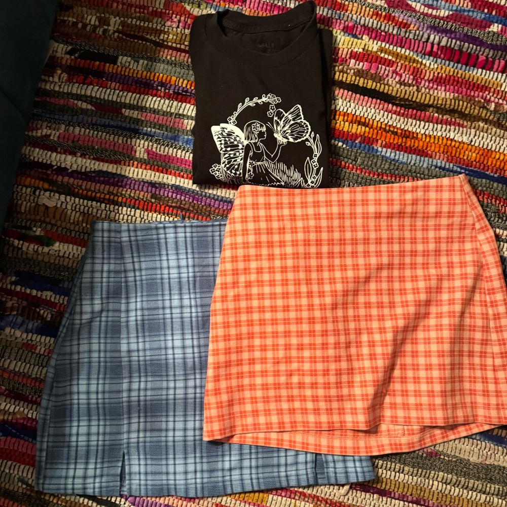 Bundle brandy melville skirt and shirt plus one urban outfitters skirt
